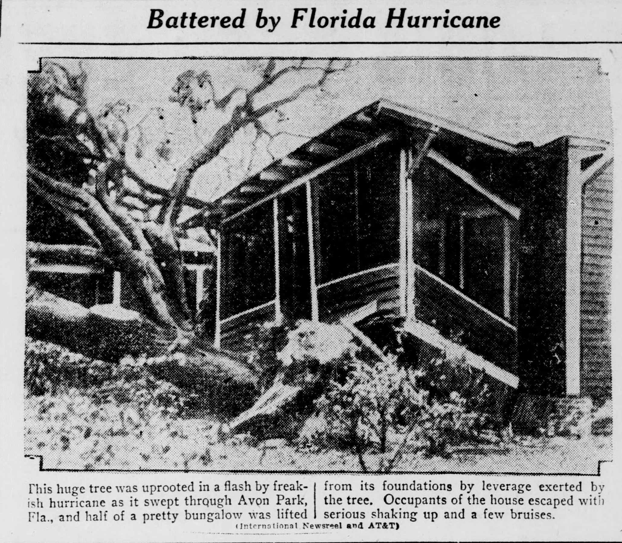 A bungalow at Avon Park after the hurricane of September 1928
