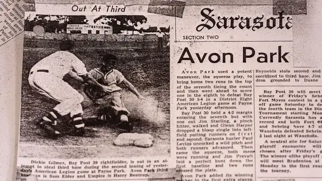 A clipping headed Out At Third from the Sarasota section.