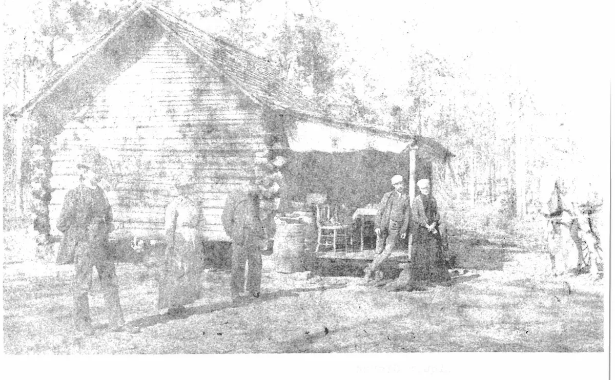 The first log cabin built on Lake Tulane by William A. King 1886