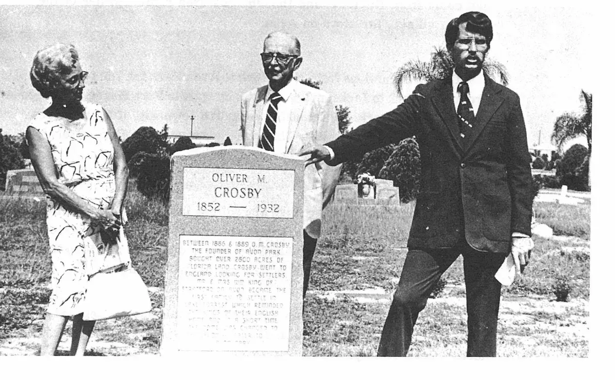 The monument on Oliver M. Crosby’s grave