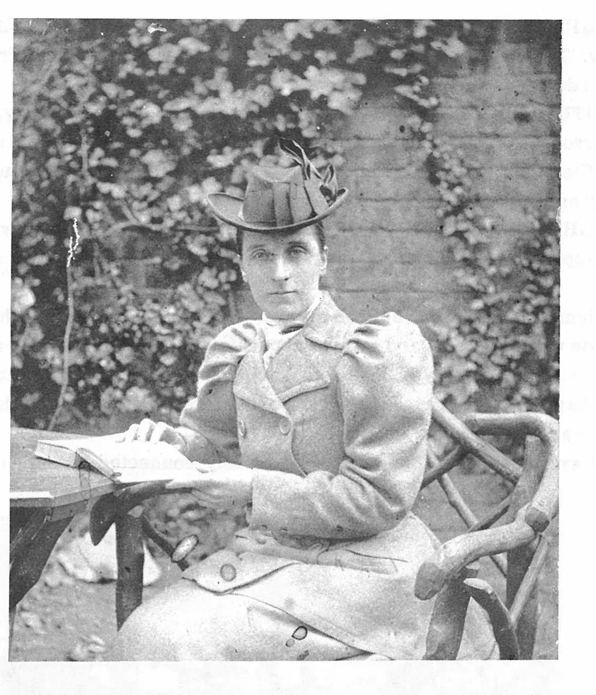 Lady Bunbury writing in her diary, circa 1898