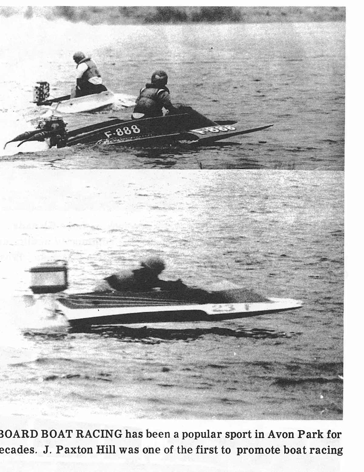 OUTBOARD BOAT RACING has been a popular sport in Avon Park for three decades