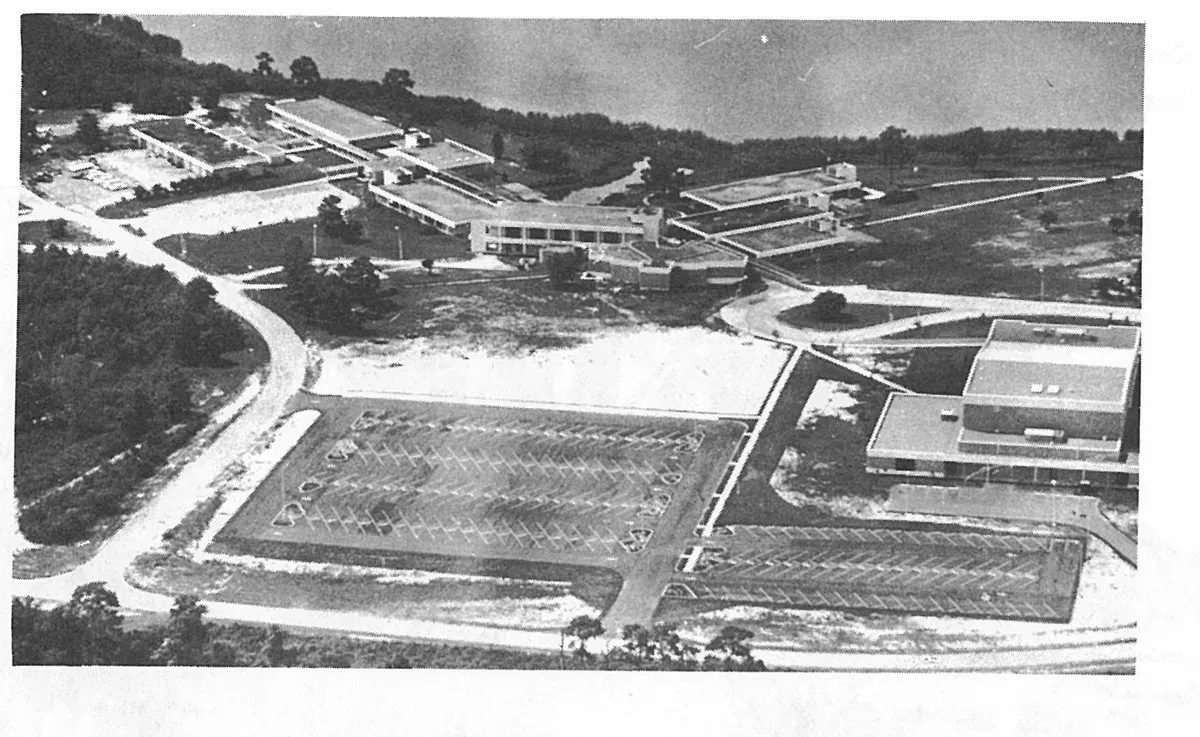 Looking southeast across the campus of South Florida Junior College