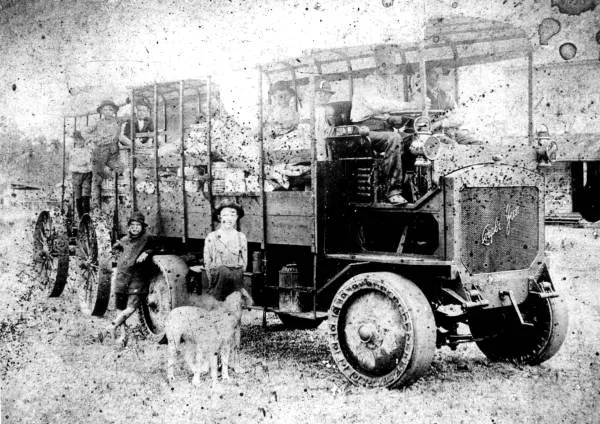 John Burleigh hauling supplies to the store, Midland, Florida