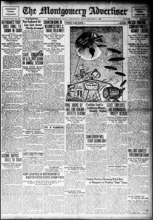 The Montgomery Advertiser, May 8, 1924 - Florida Western and Northern Railroad. Montgomery Advertiser / Library of Congress.