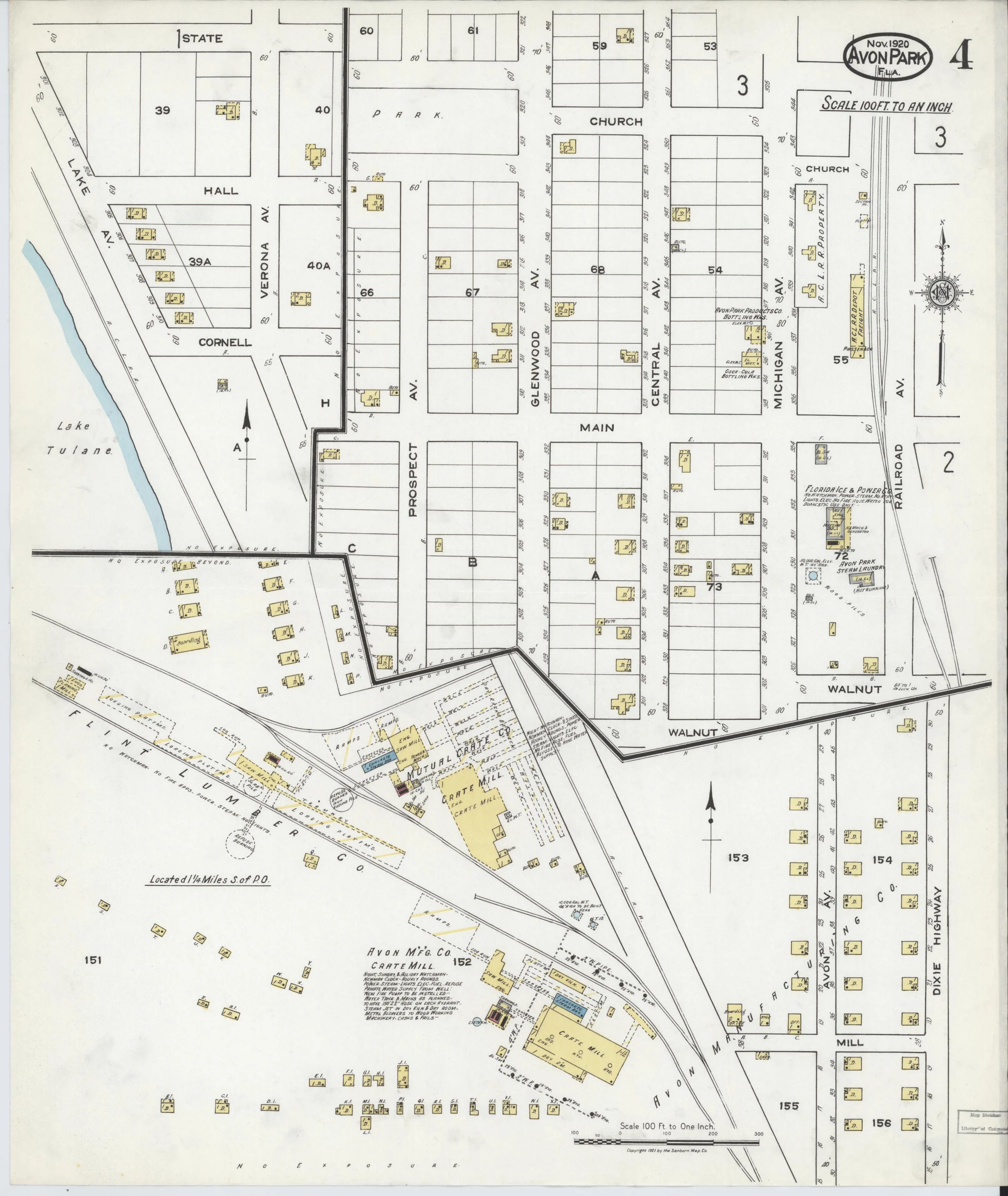 Sanborn fire insurance map of Avon Park, November 1920, sheet 4